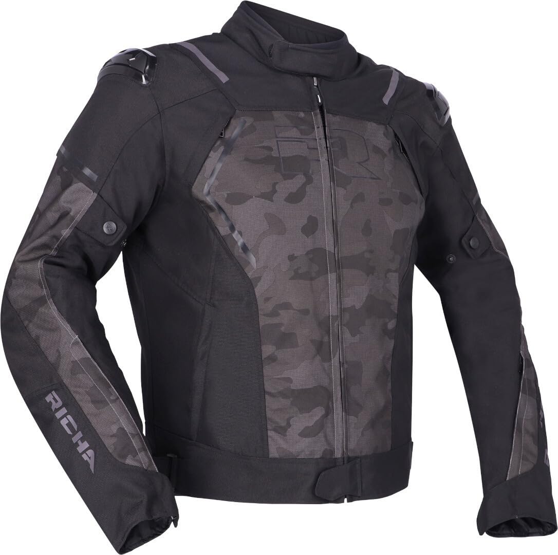 Richa Vendetta Camo wasserdichte Motorrad Textiljacke, schwarz/camouflage, 3XL Richa Vendetta Camo wasserdichte Motorrad Textiljacke, schwarz/camouflage, 3XL von Richa