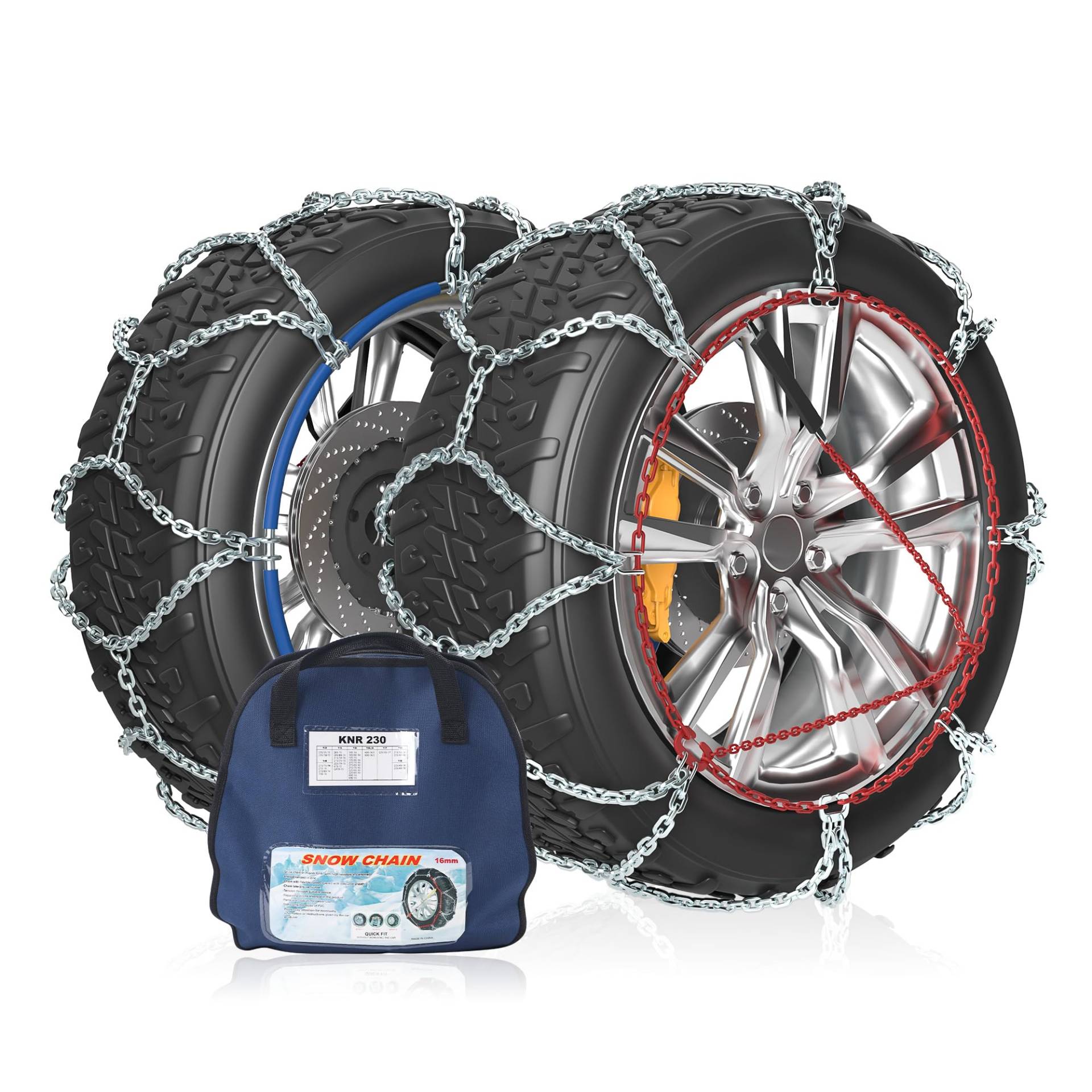 Richeer Schneeketten für Reifen 255/60 R16, SUV/4×4 (16MM), 1 Paar von Richeer