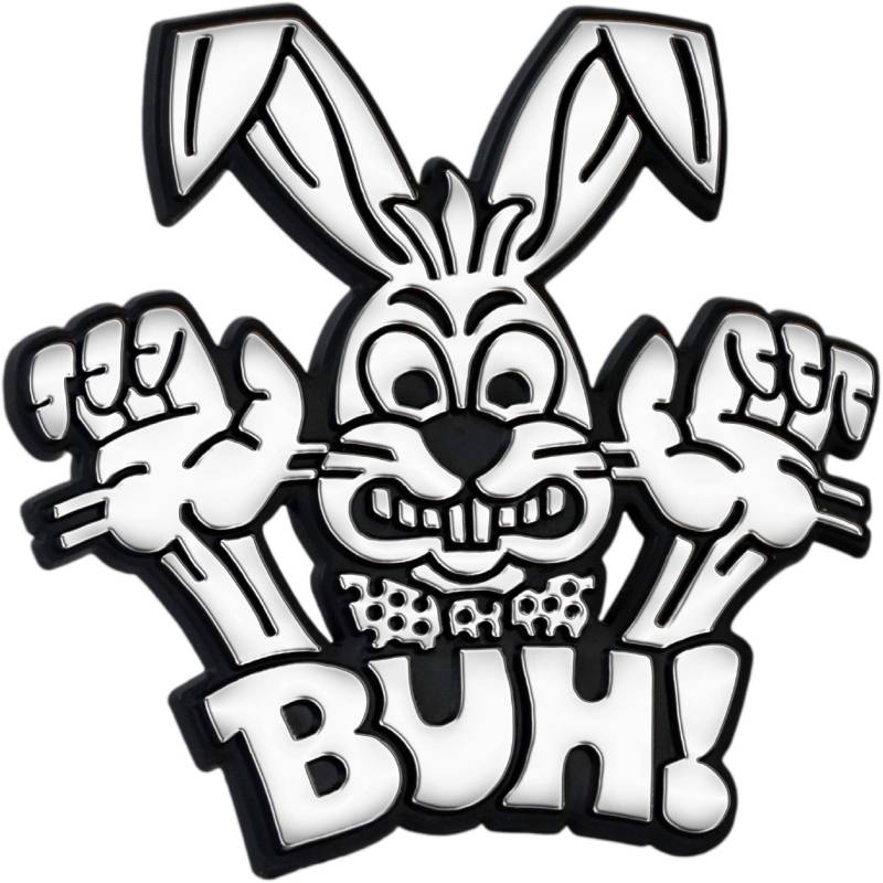 Richter Auto Chrom Relief Schild BUH ! Bunny Hase Emblem 7 cm HR Art. 4950 von Richter