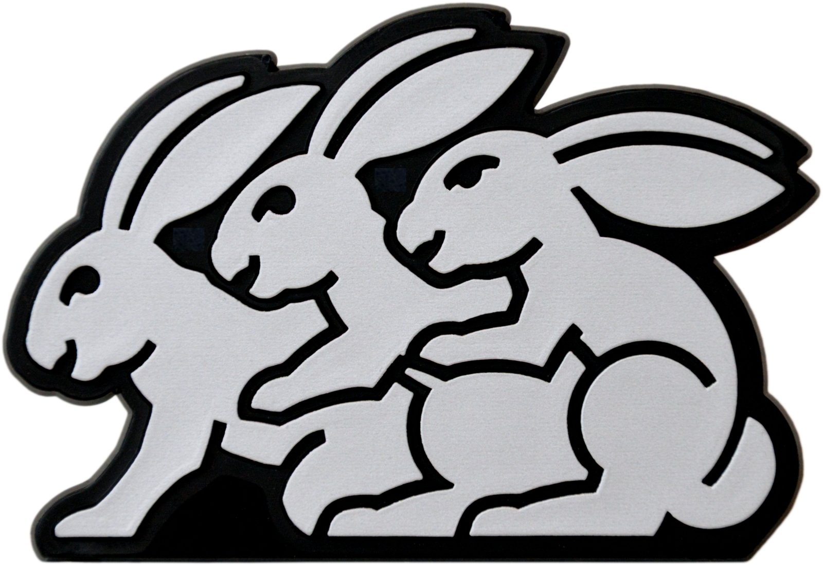 Richter Auto Relief Schild 3D Aufkleber DREI Hasen Hase Rabbit 8 cm HR Art. 4776 von Richter
