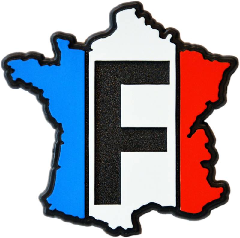 Richter Auto Relief 3D Aufkleber Frankreich Flagge Landkarte HR Matte Dekorativ 64 x 64 mm Blue, White, Red 8 Gramm von Richter