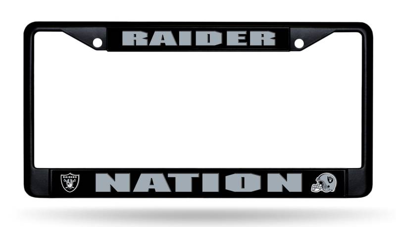 Creatck Rico Industries NFL Las Vegas Raiders Standard Chrom-Kennzeichenrahmen, schwarz, 15,2 x 31,1 cm (FBC1704) von Rico Industries