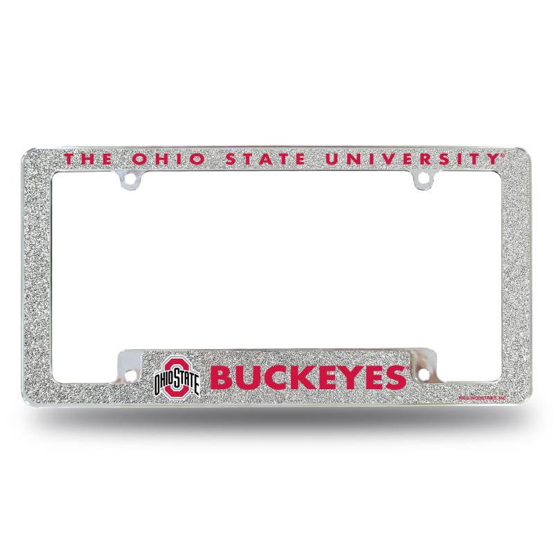 NCAA Rico Industries Ohio State Buckeyes Chrom All Over Automotive Bling Kennzeichenrahmen 30,5 x 15,2 cm Chrom All Over Automotive Bling Nummernschildrahmen Design für Auto/LKW/SUV von Rico Industries