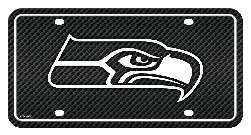Rico Industries MTG2901CF Seahawks – Kohlefaser-Design – Metall Auto Tag Multi 6x12 Zoll von Rico Industries