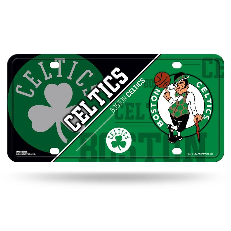 Rico Industries NBA Boston Celtics Split Metall Auto Tag 21,6 x 27,9 cm – ideal für LKW, Auto, SUV von Rico Industries