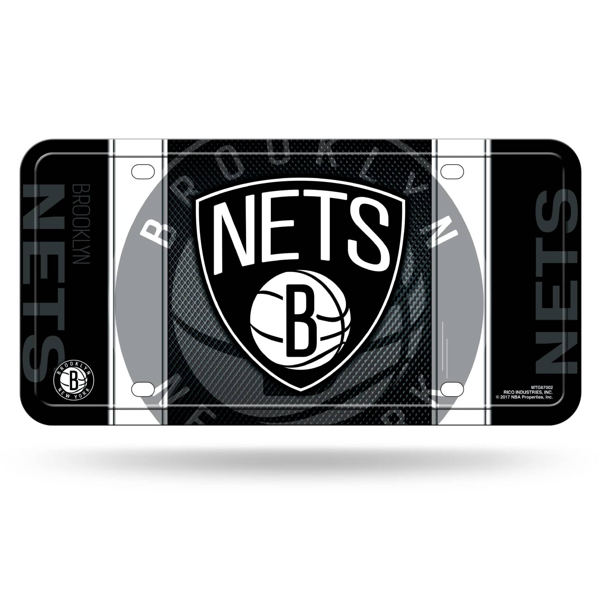 Rico Industries NBA Brooklyn Nets Metall-Kennzeichenanhänger, 15,2 x 29,2 cm von Rico Industries