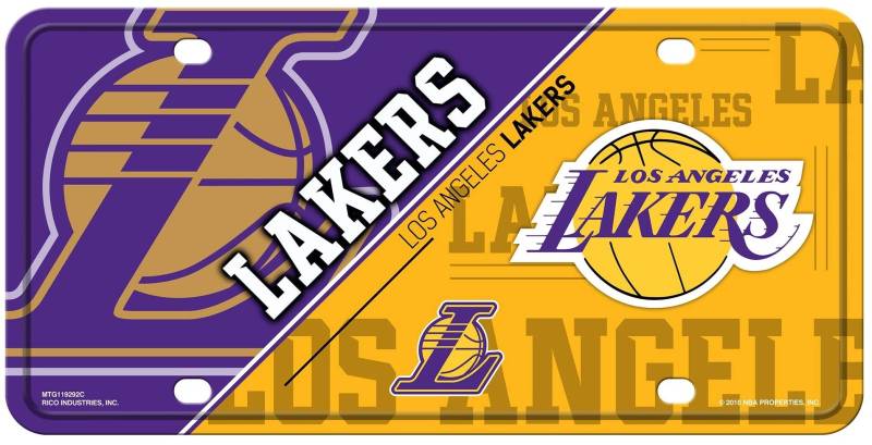 Rico Industries NBA Los Angeles Lakers Split Metall Auto Tag 21,6 x 27,9 cm – ideal für LKW/Auto/SUV von Rico Industries