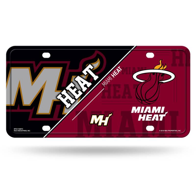 Rico Industries NBA Miami Heat Split Metall Auto Tag 21,6 x 27,9 cm – ideal für LKW, Auto, SUV von Rico Industries