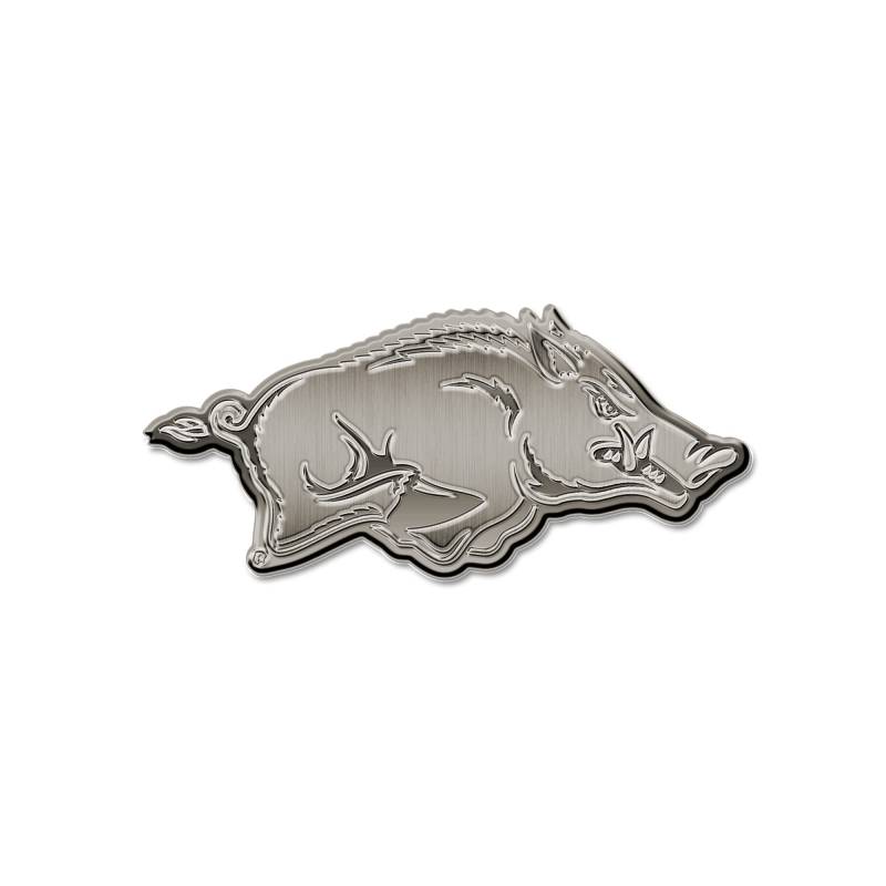 Rico Industries NCAA Arkansas Razorbacks Antikes Auto-Emblem Antikes Nickel Auto-Emblem für Auto/LKW/SUV von Rico Industries