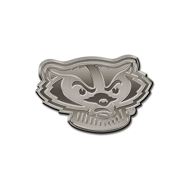 Rico Industries NCAA Wisconsin Badgers Antikes Auto-Emblem Antikes Nickel Auto-Emblem für Auto/LKW/SUV von Rico Industries
