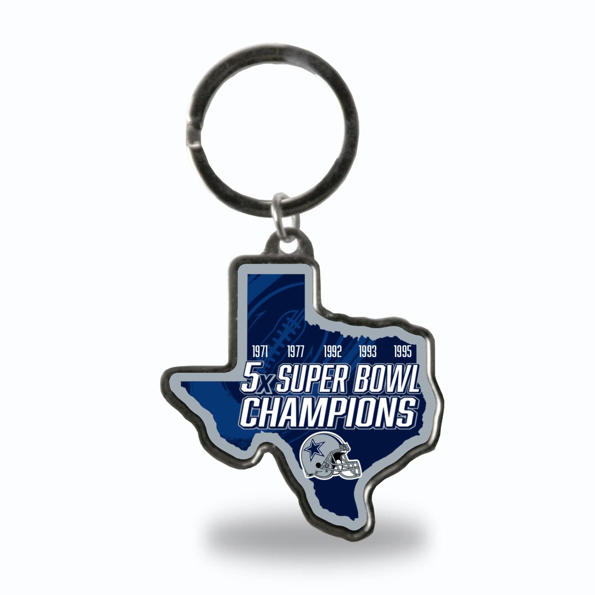 Rico Industries NFL Dallas Cowboys Champ State Shape Schlüsselanhänger Silber groß von Rico Industries