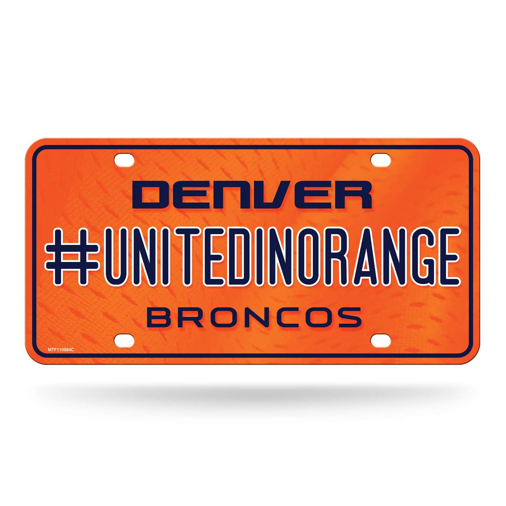 Rico Industries NFL Denver Broncos #UnitedOrange #1 Fan Metall Auto Tag 21,6 x 27,9 cm – ideal für LKW, Auto, SUV von Rico Industries
