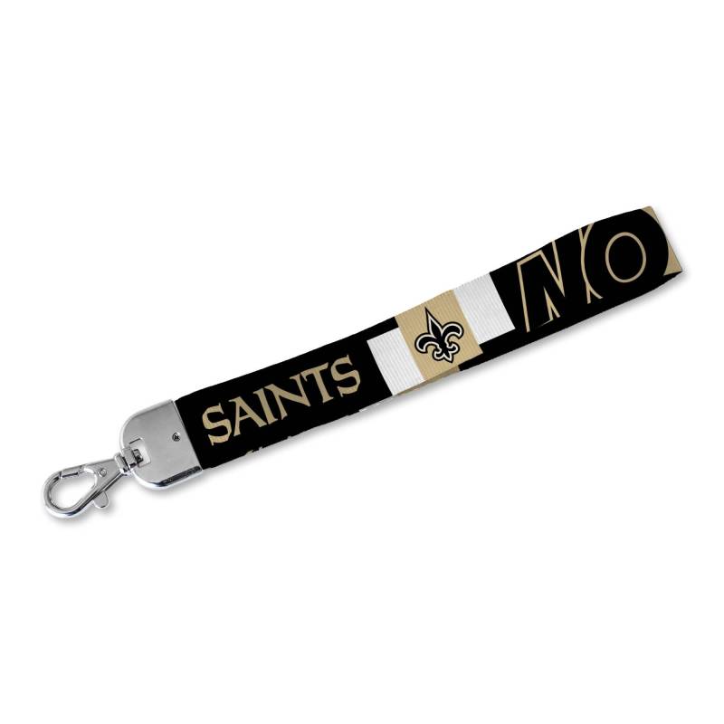 Rico Industries NFL Football New Orleans Saints Standard-Handgelenk-Schlüsselband, niedlicher Handgelenkriemen, Schlüsselanhänger für Damen und Herren, Autoschlüssel, Ausweise, Karte, Geldbörse von Rico Industries