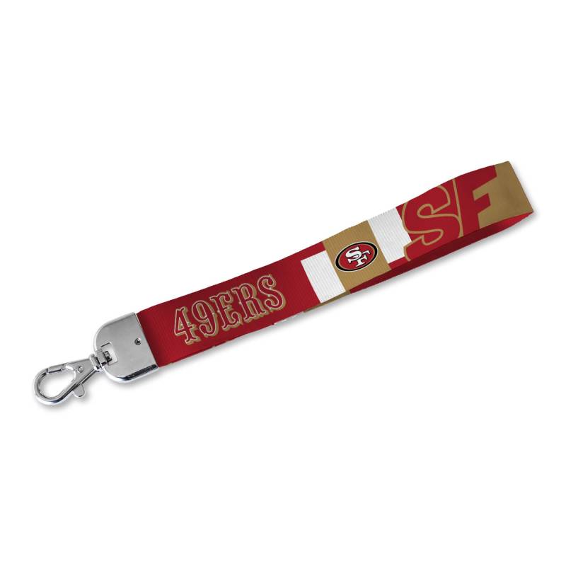 Rico Industries NFL Football San Francisco 49ers Standard-Handgelenk-Schlüsselband, niedlicher Handgelenkriemen, Schlüsselanhänger für Damen und Herren, Autoschlüssel, Ausweise, Karte, Geldbörse von Rico Industries