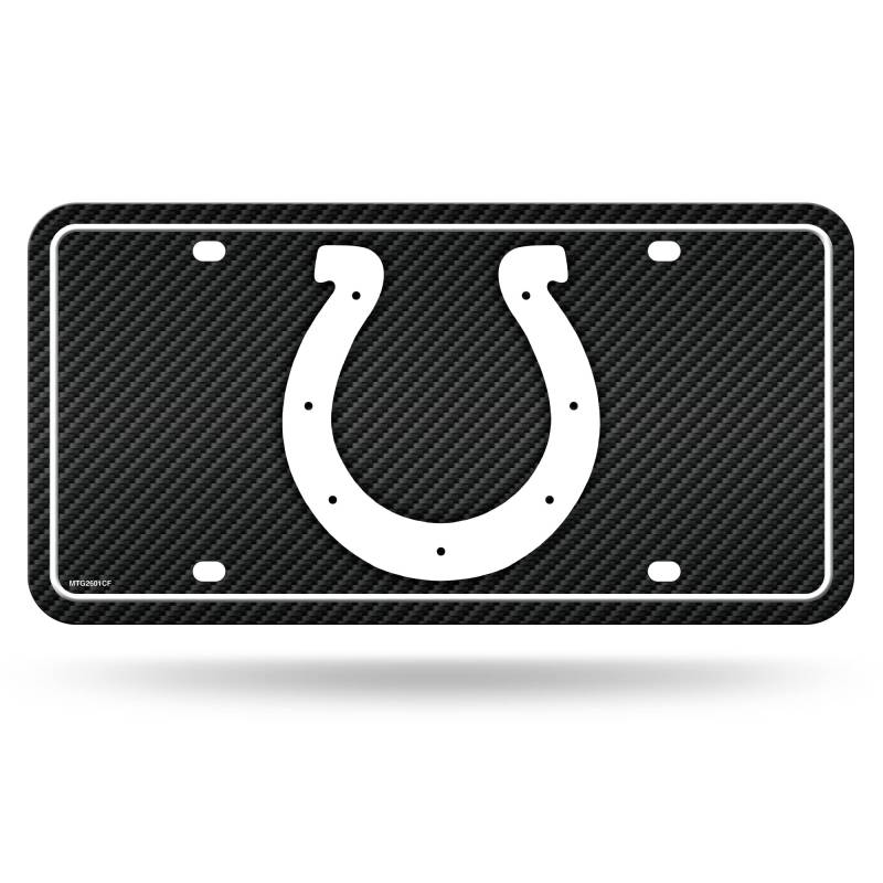 Rico Industries NFL Indianapolis Colts Karbonfaser-Metallanhänger, Metallanhänger, 21,6 x 27,9 cm, ideal für LKW, Auto, SUV von Rico Industries