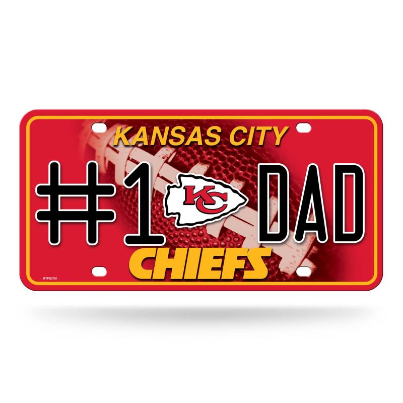Rico Industries NFL Kansas City Chiefs #1 DAD Metallanhänger (#1 Fan) #1 Fan Metall Auto Tag 21,6 x 27,9 cm – ideal für LKW/Auto/SUV von Rico Industries