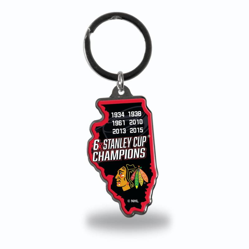 Rico Industries NHL Chicago Blackhawks Champ State Shape Schlüsselanhänger von Rico Industries