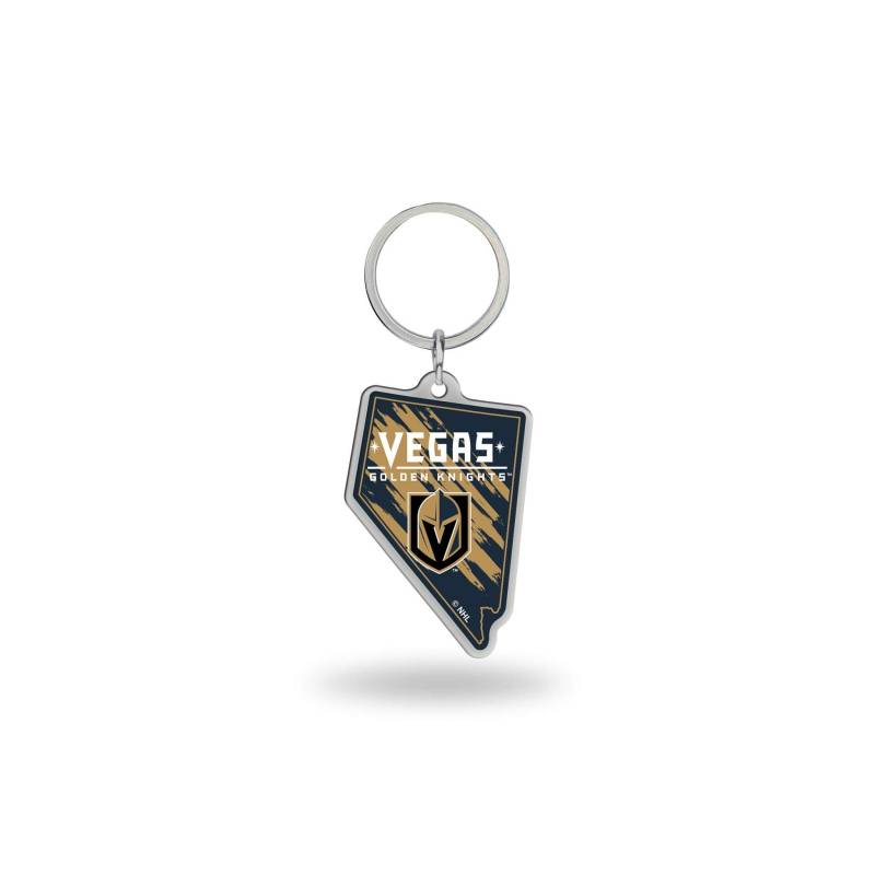 Rico Industries NHL Vegas Golden Knights State Shape Schlüsselanhänger, 5,1 x 7,6 cm von Rico Industries