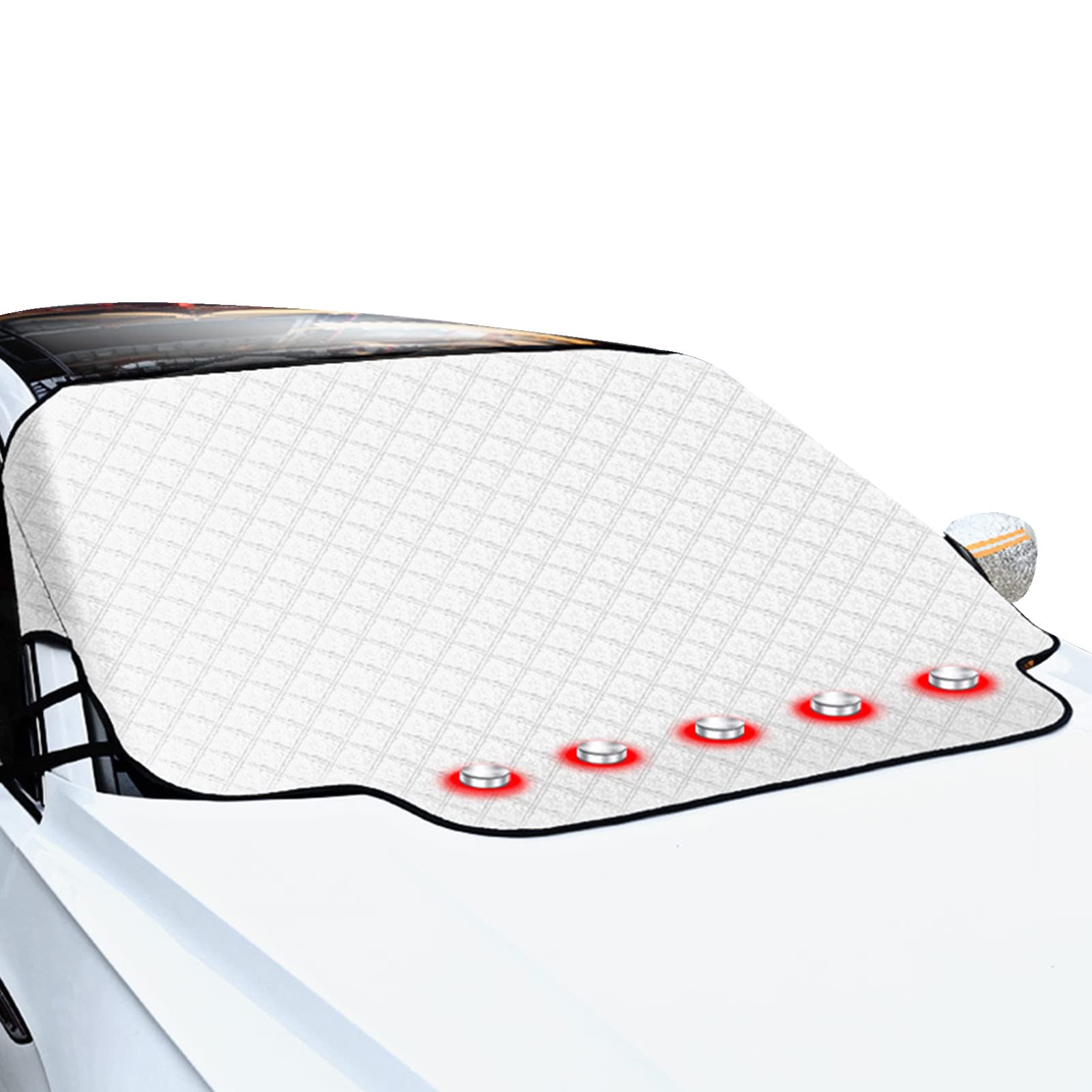 Ridbuon Auto Windschutzscheibe Abdeckung mit Seitenspiegelabdeckung Winter Magnetisch Frostabdeckung Schneeschutz sonnenschutz Eisschutz Frontscheibe für Auto/SUVS(147×116cm) von Ridbuon