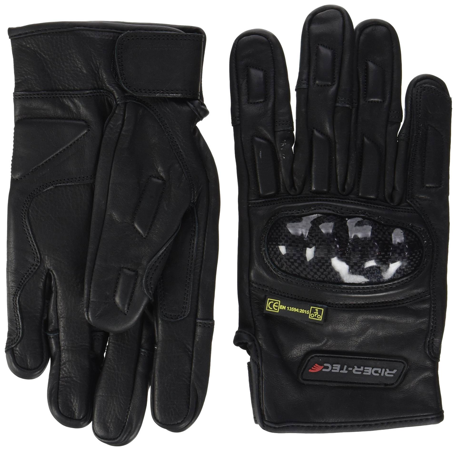 RIDER-TEC Handschuhe Motorrad Leder postgeprüft rt-4133-b, schwarz, Größe S von Rider-Tec