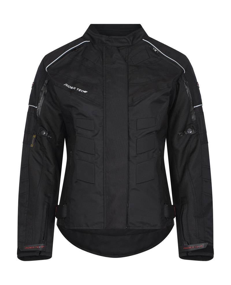 Rider-Tec Motorradjacke Textil Damen – rt-2400-b, schwarz, Größe L von Rider-Tec