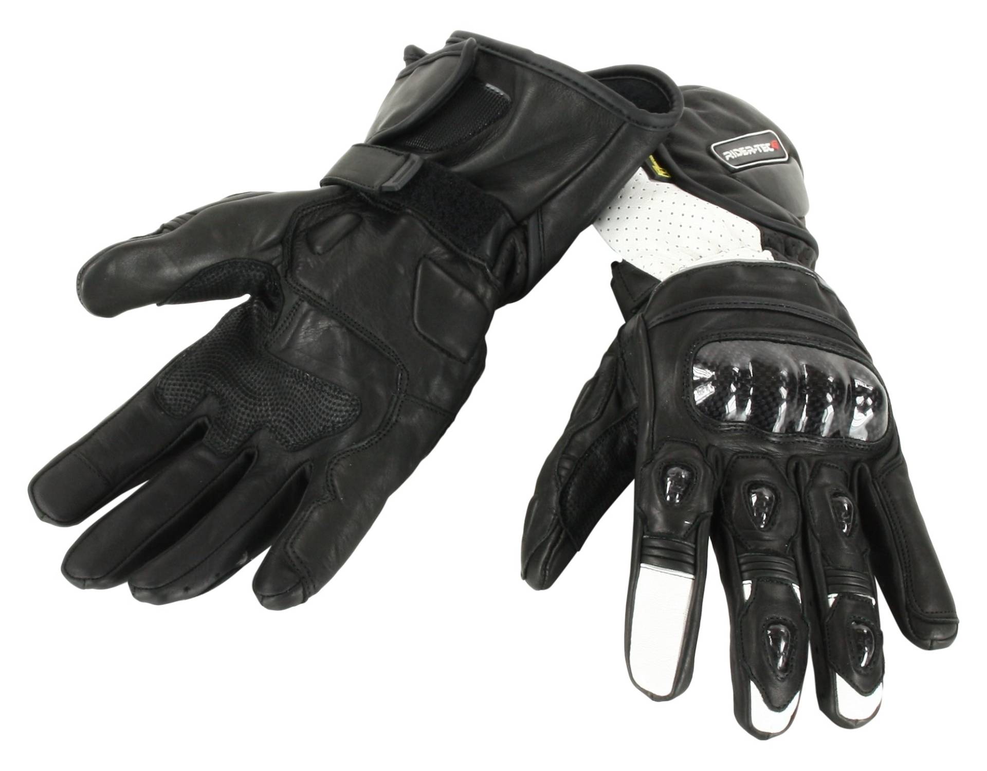 RIDER-TEC Handschuhe Moto Sommer & Zwischensaison Leder rt4302, schwarz/weiß, Größe XL von Rider-Tec