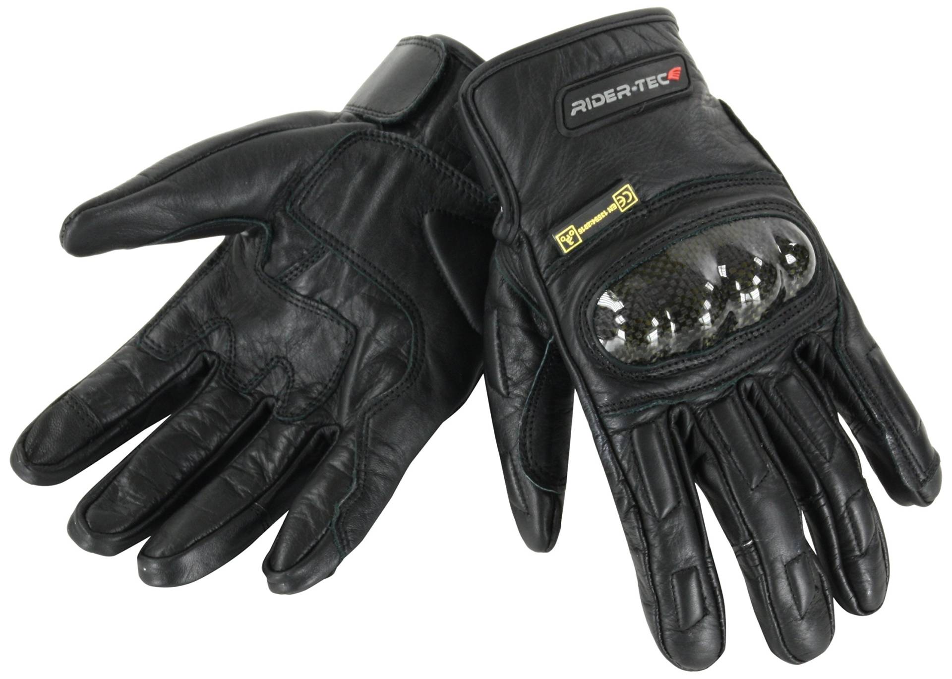 RIDER-TEC Handschuhe Motorrad Leder postgeprüft rt-4133-b, schwarz, Größe XL von Rider-Tec