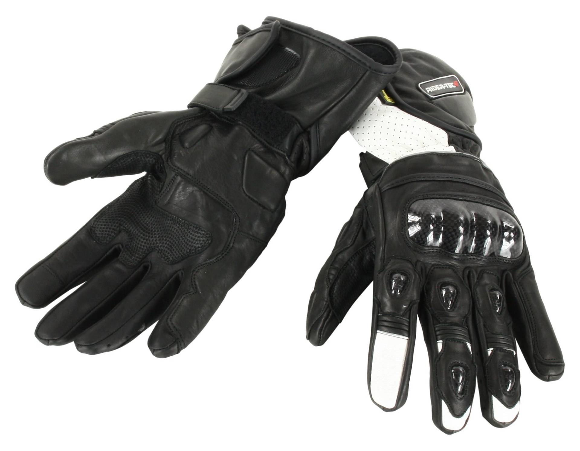 RIDER-TEC Handschuhe Moto Sommer & Zwischensaison Leder rt4302, schwarz/weiß, Größe L von Rider-Tec
