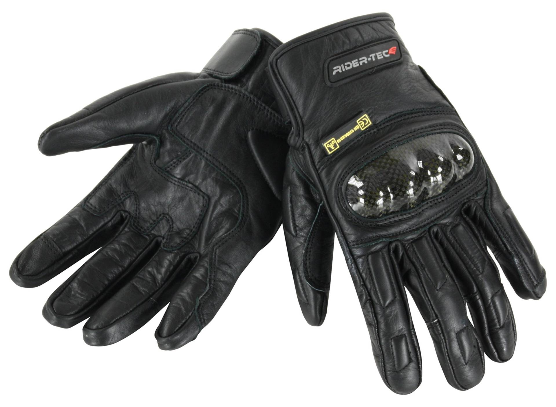 RIDER-TEC Handschuhe Motorrad Leder postgeprüft rt-4133-b, schwarz, Größe M von Rider-Tec