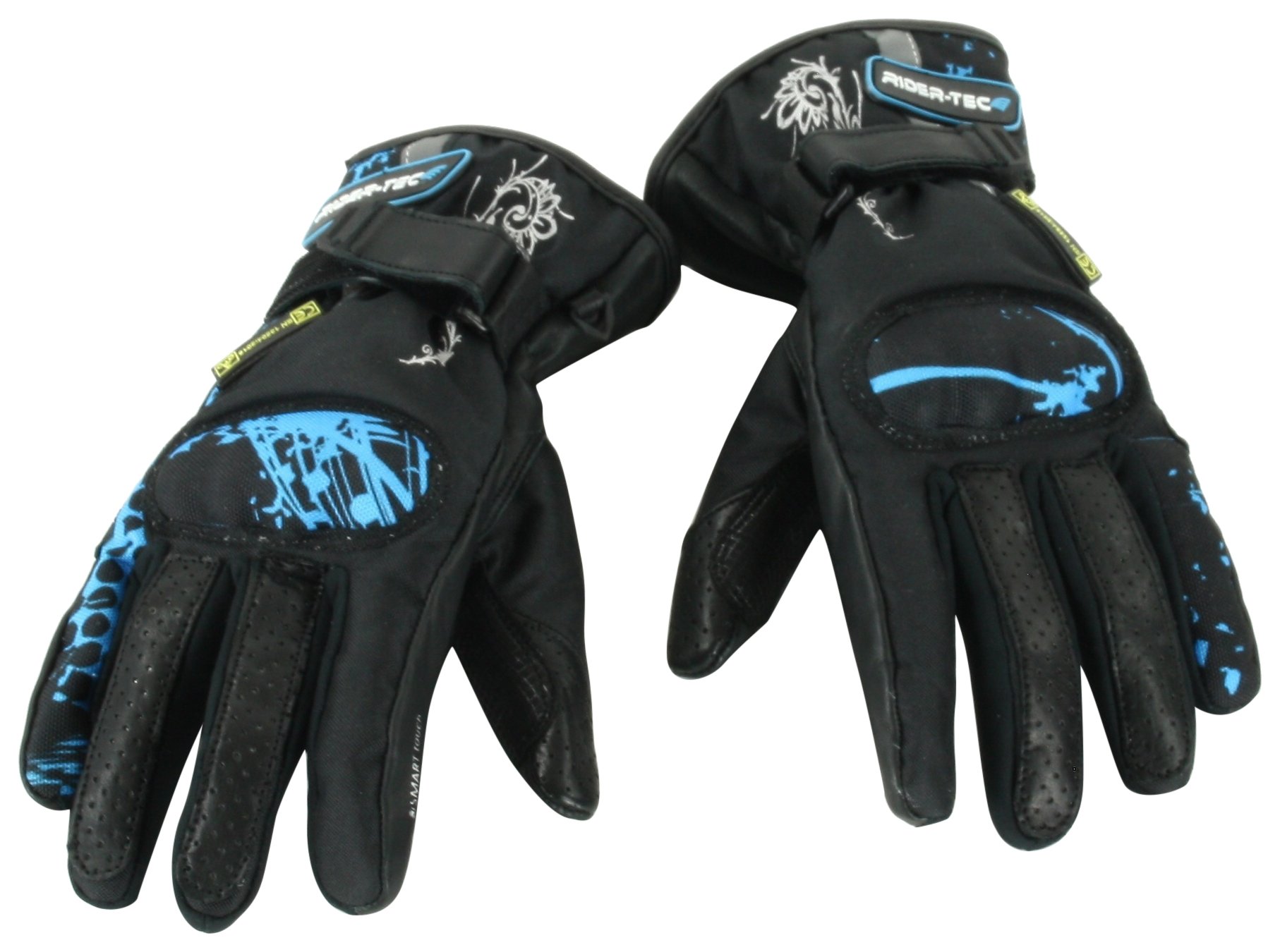 RIDER-TEC Handschuhe Motorrad Sommer Damen rt4301-bt, schwarz/blau, Größe XL von Rider-Tec