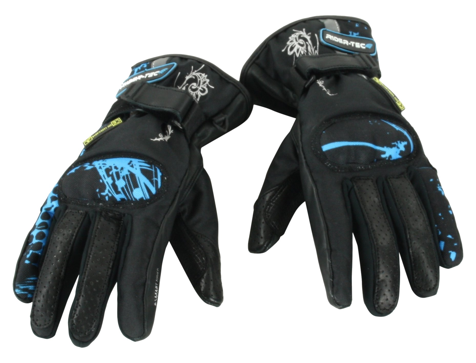 RIDER-TEC Handschuhe Motorrad Sommer Damen rt4301-bt, schwarz/blau, Größe XXL von Rider-Tec