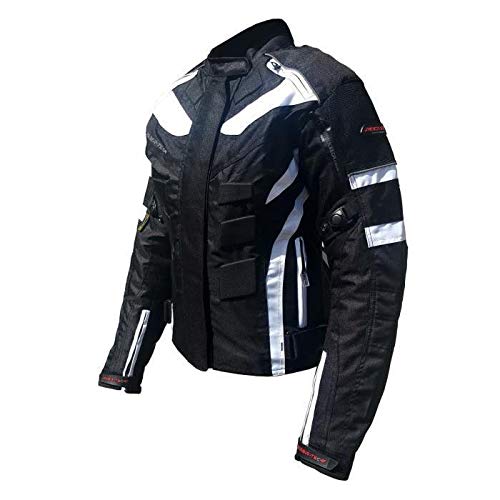 Rider-Tec Motorradjacke Textil Damen rt-2400-bw, schwarz/weiß, Größe M von Rider-Tec
