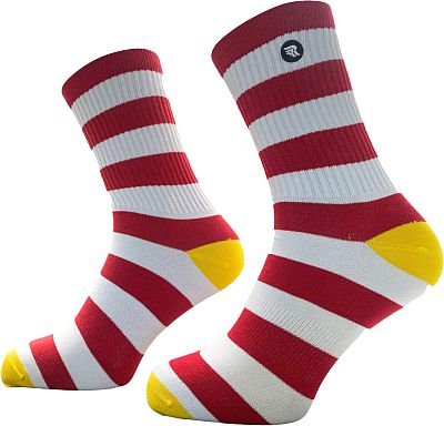 Riding Culture Block Stripe LT, Socken Unisex - Rot/Weiß/Gelb - 32-35 EU von Riding Culture