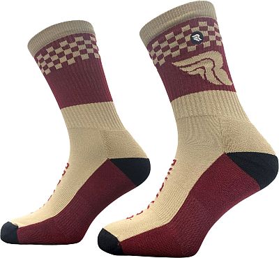 Riding Culture Checkerboard, Socken Unisex - Rot/Beige/Schwarz - 40-43 EU von Riding Culture