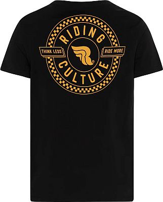 Riding Culture RC5011 Checkerboard Circle, T-Shirt - Schwarz/Orange - XL von Riding Culture