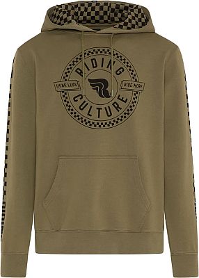 Riding Culture RC6012 Checkerboard Circle, Kapuzenpullover - Oliv/Schwarz - L von Riding Culture