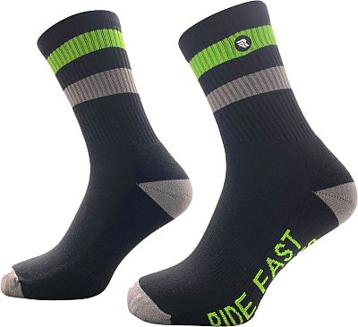 Riding Culture Ride Fast, Socken Unisex - Schwarz/Grün/Grau - 36-39 EU von Riding Culture