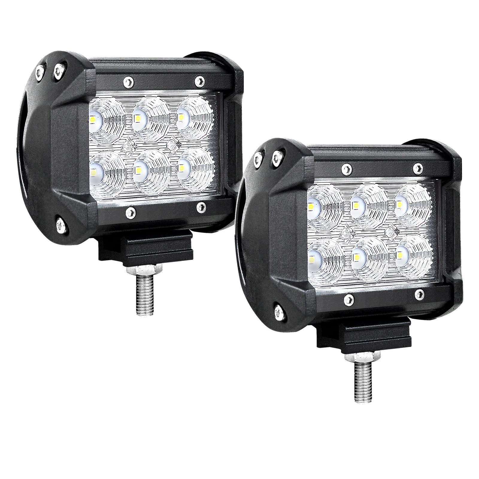 Willpower 2pc Led Arbeitsscheinwerfer 10 cm 18W LED Scheinwerfer 12V 24V Flutlicht Zusatzscheinwerfer 6000K Wasserdicht Rückfahrscheinwerfer für Auto Traktor Offroad SUV UTV ATV Willpower 2pc Led Arbeitsscheinwerfer 10 cm 18W LED Scheinwerfer 12V 24V Flutlicht Zusatzscheinwerfer 6000K Wasserdicht Rückfahrscheinwerfer für Auto Traktor Offroad SUV UTV ATV von Willpower