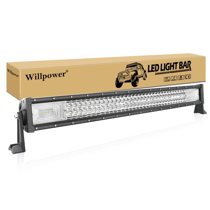 Willpower 32'' 81CM 405W Led Zusatzscheinwerfer 12V Led Scheinwerfer Auto Wasserdicht Flutlicht Punkt Kombination Led Arbeitsscheinwerfer Bar für Offroad Traktor SUV UTV ATV von Willpower