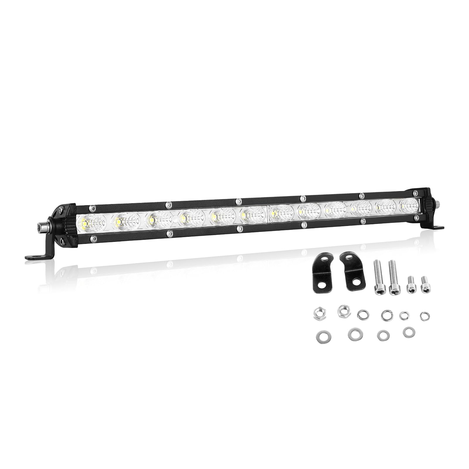 Willpower 13'' 33CM 60W Led Zusatzscheinwerfer 12V 24V Led Arbeitsscheinwerfer Bar Flutlicht Wasserdicht Led Scheinwerfer für Auto Traktor Offroad SUV UTV ATV Rückfahrscheinwerfer von Willpower