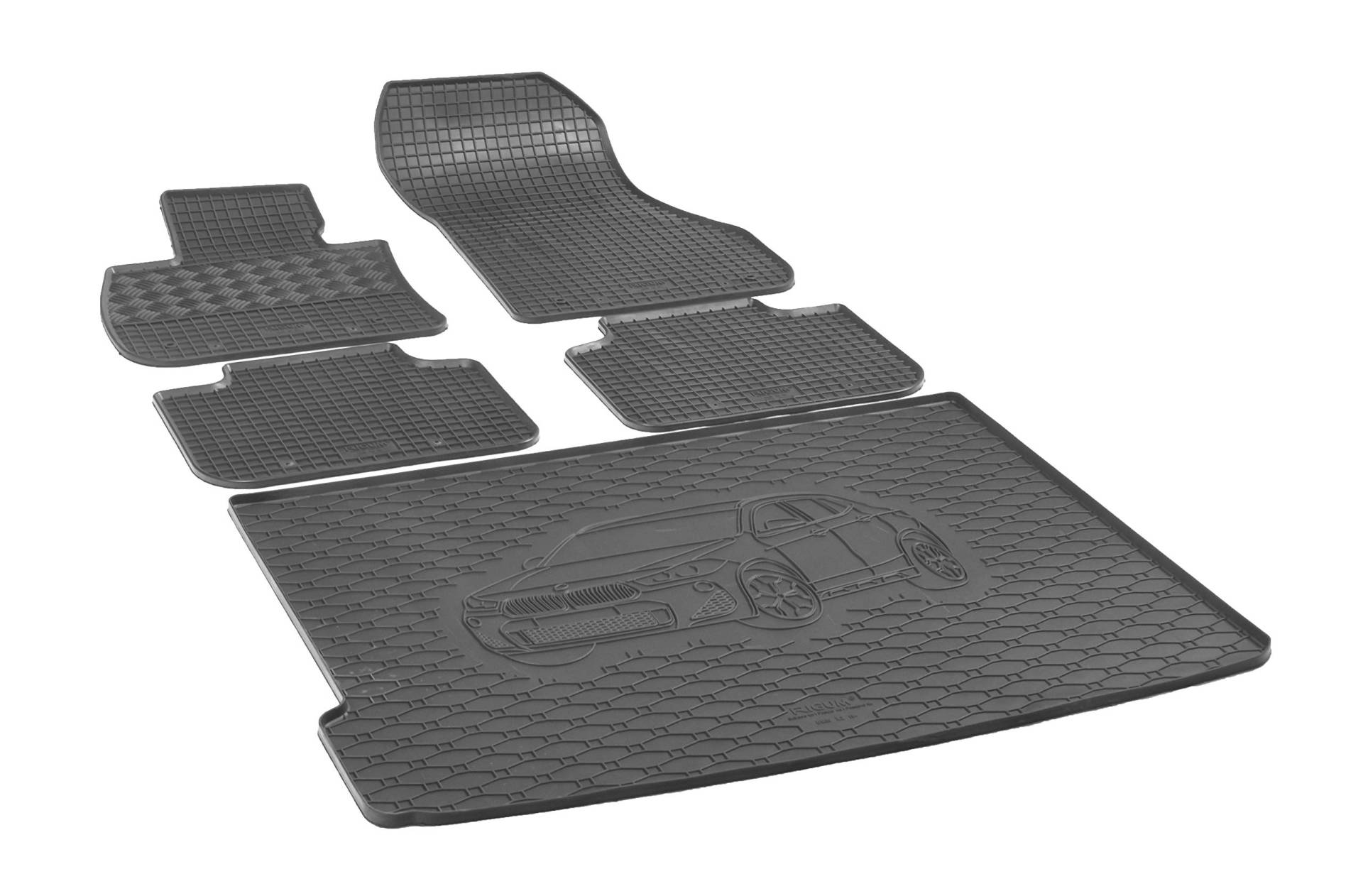 Kofferraumwanne und Gummifußmatten RIGUM geeignet für BMW X2 F39 ab 2017 Perfekt angepasst + Magic Eraser von Rigum