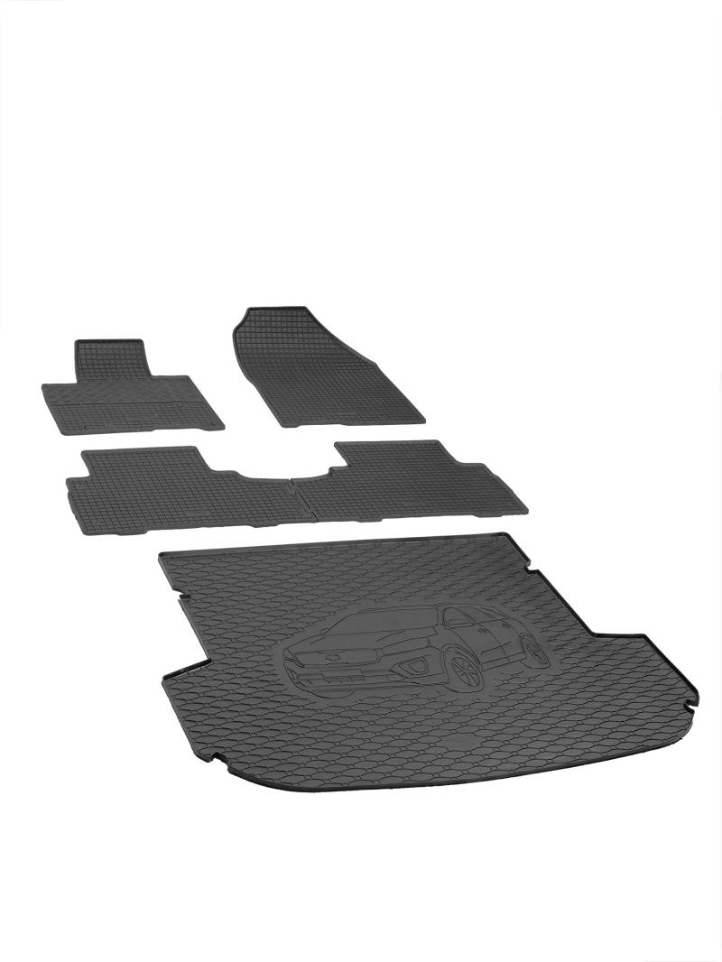 Kofferraumwanne und Gummifußmatten RIGUM geeignet für Kia Sorento 5-Sitzer 2015-2020 Perfekt angepasst + Magic Eraser von Rigum