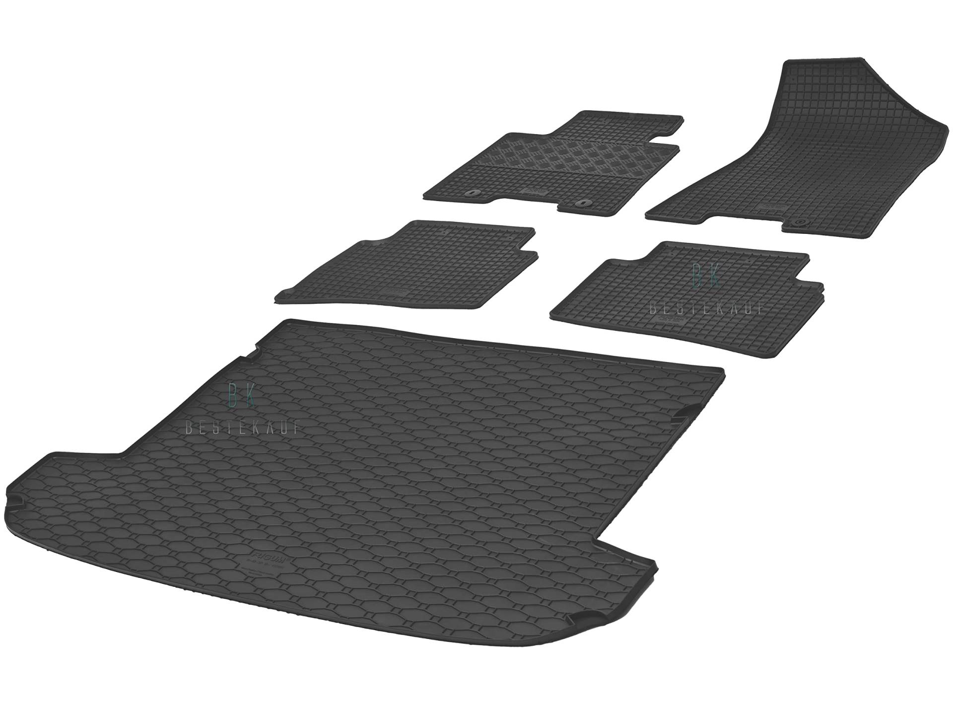 Kofferraumwanne und Gummifußmatten RIGUM geeignet für Kia Sportage ab 2015 Perfekt angepasst + Magic Eraser von Rigum