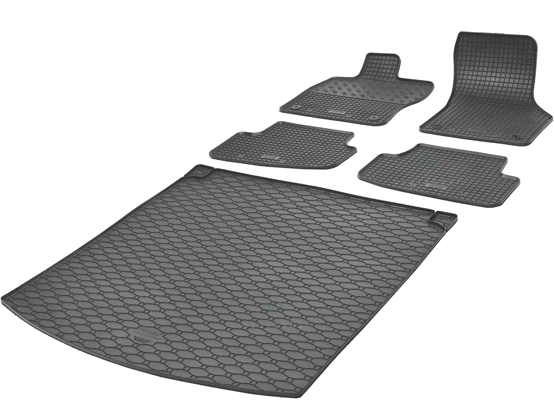 Kofferraumwanne und Gummifußmatten RIGUM geeignet für Seat Leon ST Kombi 2013-2020 Perfekt angepasst + Magic Eraser von Rigum