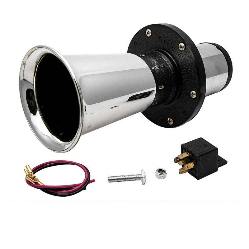 12V 110DB Autohupe, Lautsprecher Auto Auto LKW Antik Vintage Style Old Horn Sirene AHHOOOGAH (Silber) von Riloer
