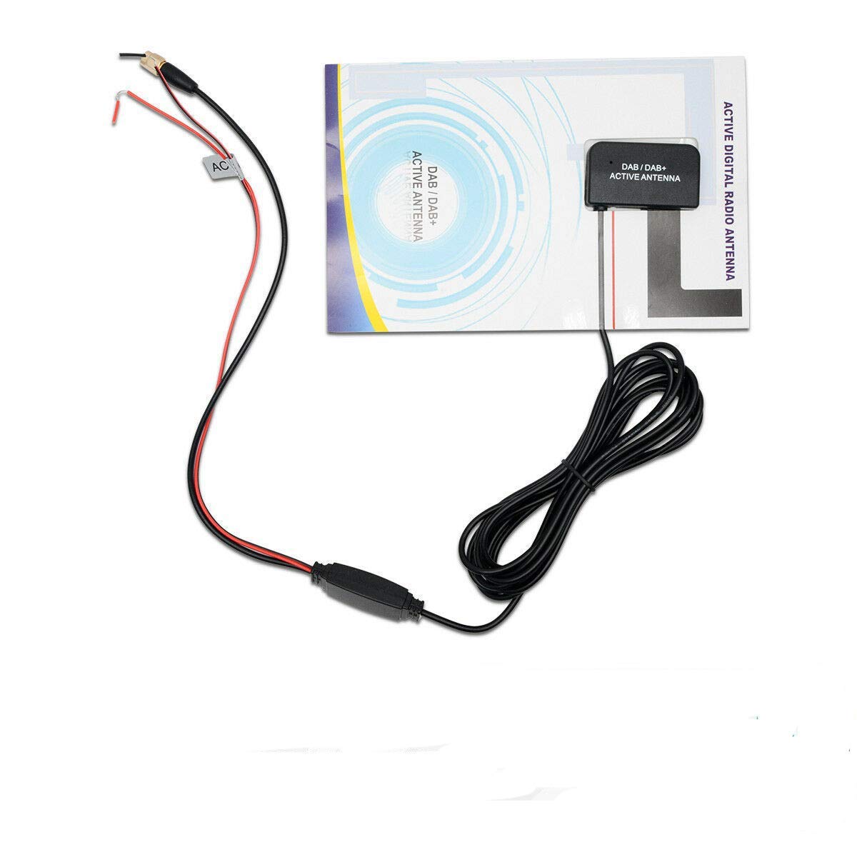 Dab Antenne Autoantennenadapter, Riloer Autoantenne DAB DAB + Digitale Autoradioantenne SMA Antenne Stecker Glashalter von Riloer