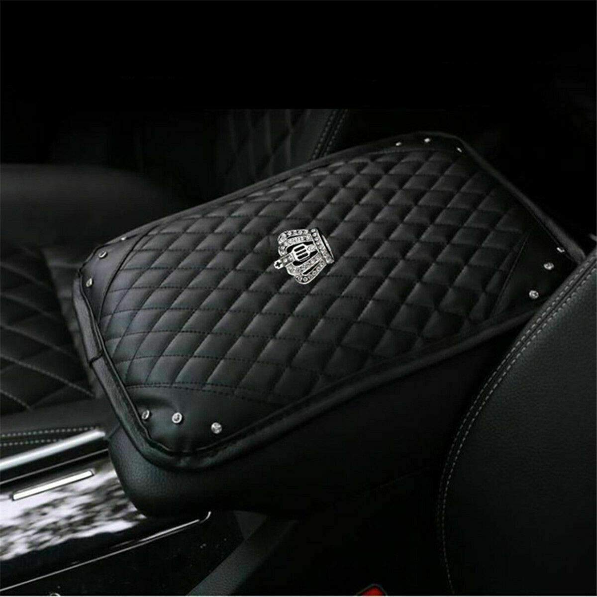 Riloer LanCo Mittelkonsole Armlehnenbezug Auto Armlehnenpolster Strass Protector Pad PU Leder von Riloer