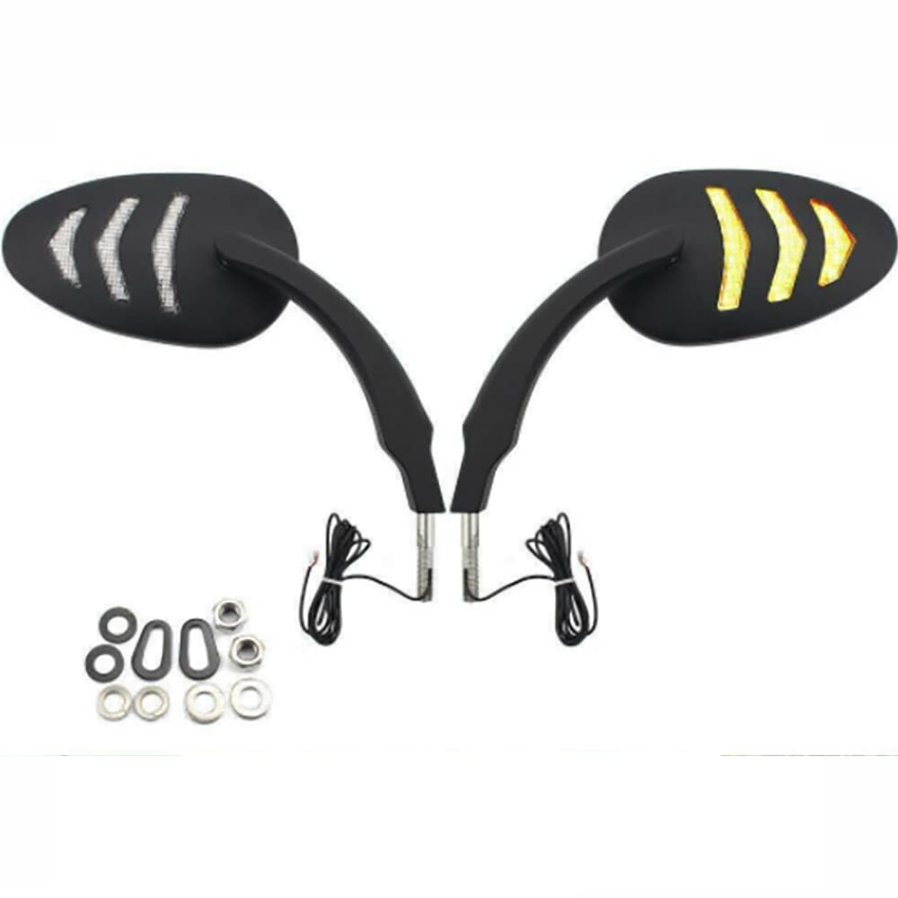 Riloer 1 modifizierter Rückspiegel für Motorrad mit Led-Blinker, schwarzer Seitenrückspiegel mit gelbem Led-Blinker für H*Arley Modell Riloer 1 modifizierter Rückspiegel für Motorrad mit Led-Blinker, schwarzer Seitenrückspiegel mit gelbem Led-Blinker für H*Arley Modell von Riloer