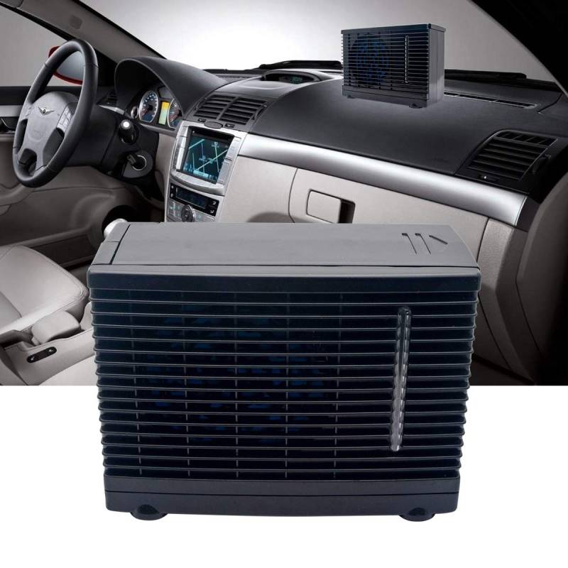 Riloer 12V Wasserkühlung Luftkühlung Lüfter Kühler, Auto Sommer Cool Wind Fan, tragbar für Auto Home Office von Riloer