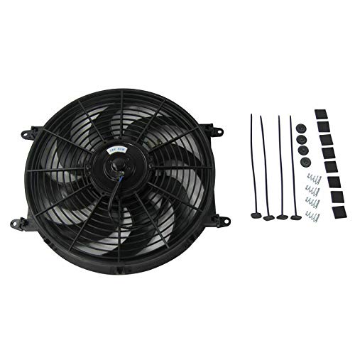 Riloer 14" Auto Elektrischer Kühler Push-Pull Zwischenlüfter, Universal Slim Elektrischer Lüfter für 12V Automotor Schwarz Riloer 14" Auto Elektrischer Kühler Push-Pull Zwischenlüfter, Universal Slim Elektrischer Lüfter für 12V Automotor Schwarz von Riloer